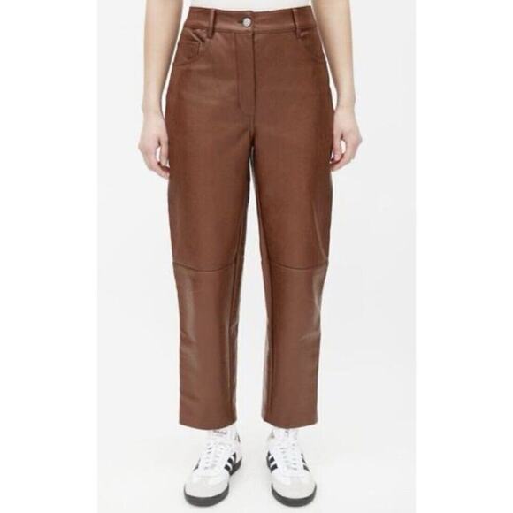 Aritzia Wilfred Oracle Faux Leather Balloon Pants Size 6 Brown EUC - Picture 1 of 16